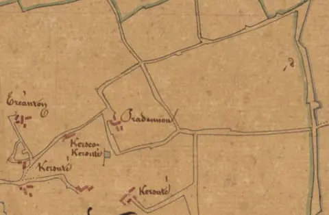 Plan — Pradennou, 1834 : Plan cadastral