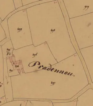 Plan — Pradennou, 1834 : Plan cadastral